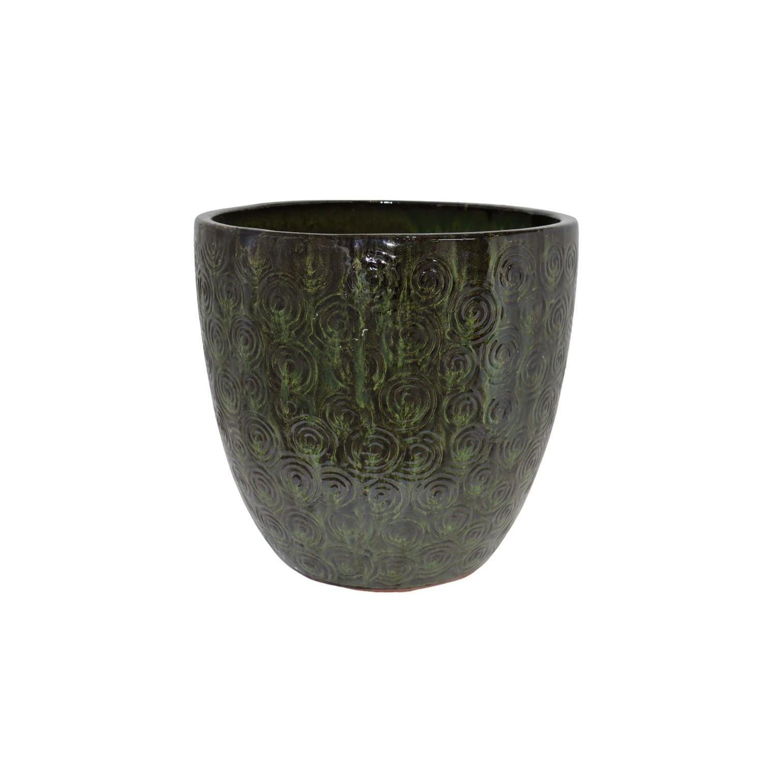 Willory Ceramic Glazed Pot X Large Tropical Green Mitre10