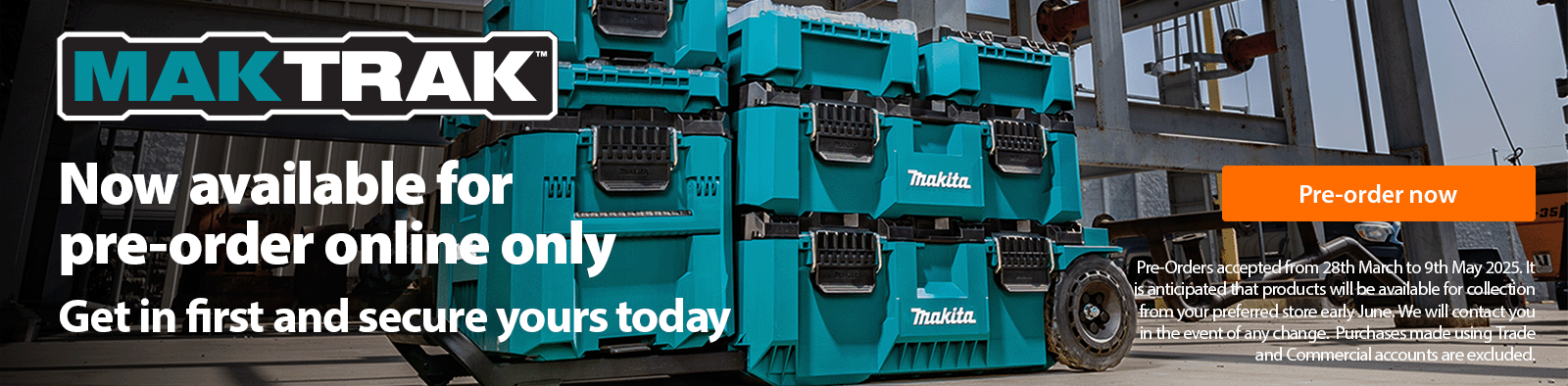Makita MakTrak now available for pre-order online only. Pre-order now
