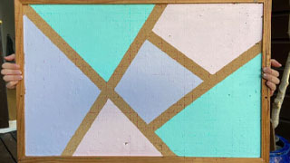 Geometric Painted Cork Board