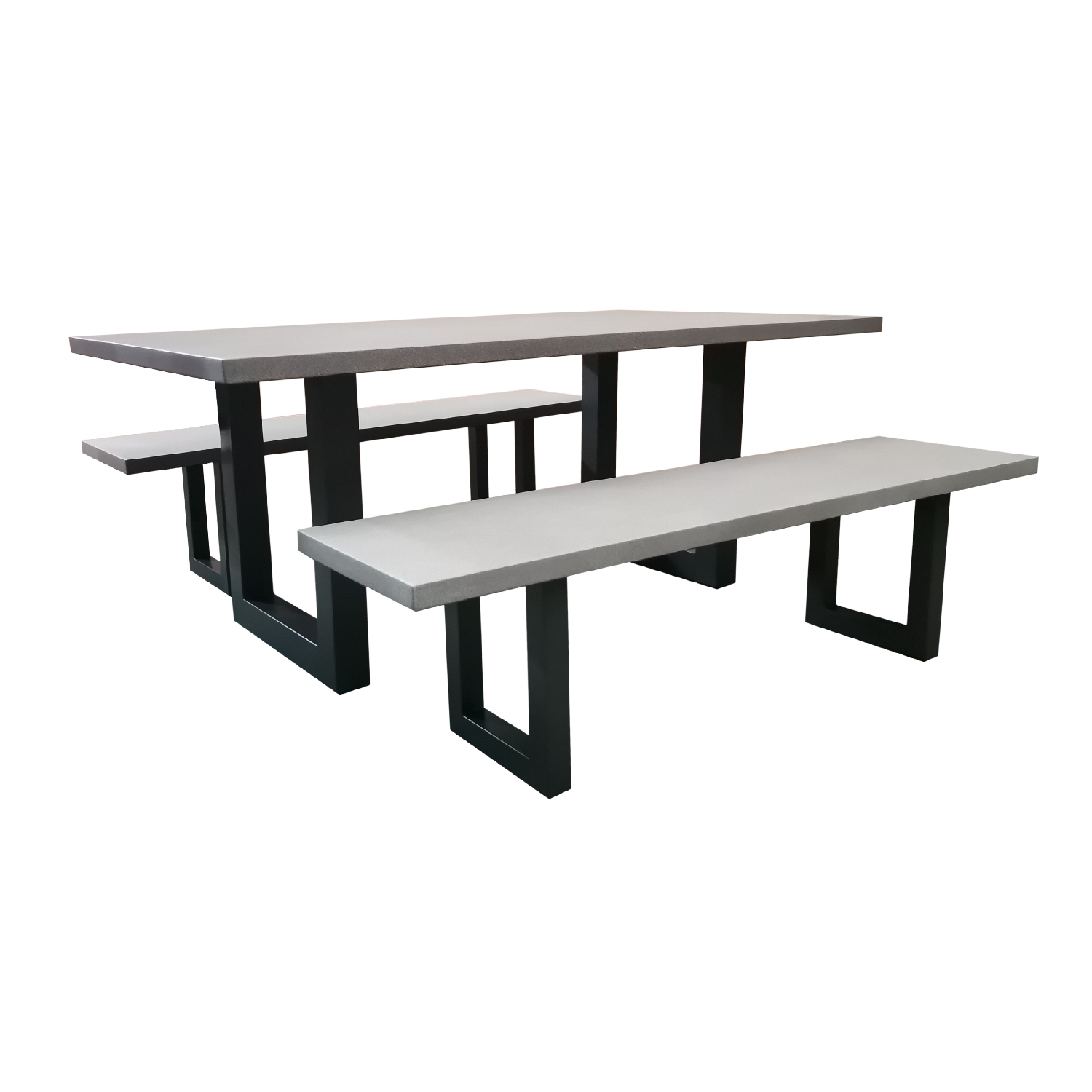 Nouveau Siena Outdoor Bench Dining Setting 3 Piece, 1800mm Black