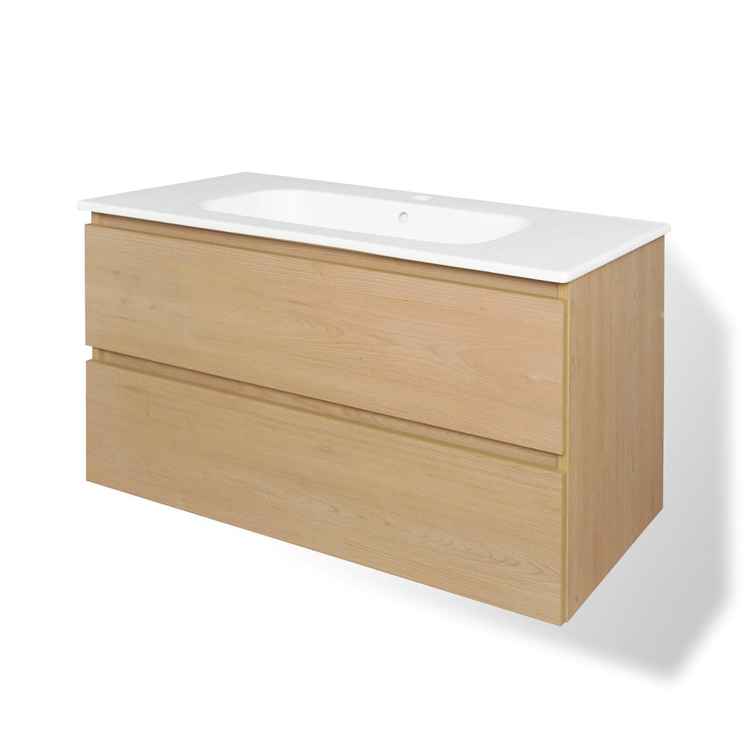 Nouveau Bianca Wall Hung Vanity (Incl. Basin) 900mm Oak Mitre10