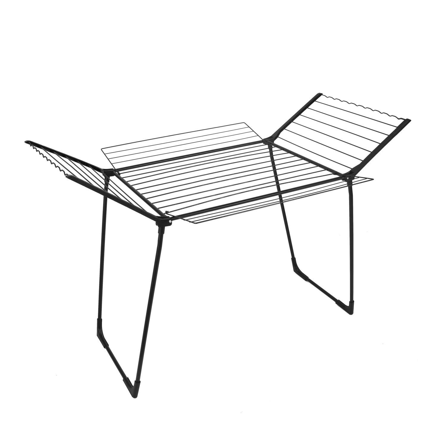 Winged Clothes Airer 19 Rails 27cm Black Clothes Airers