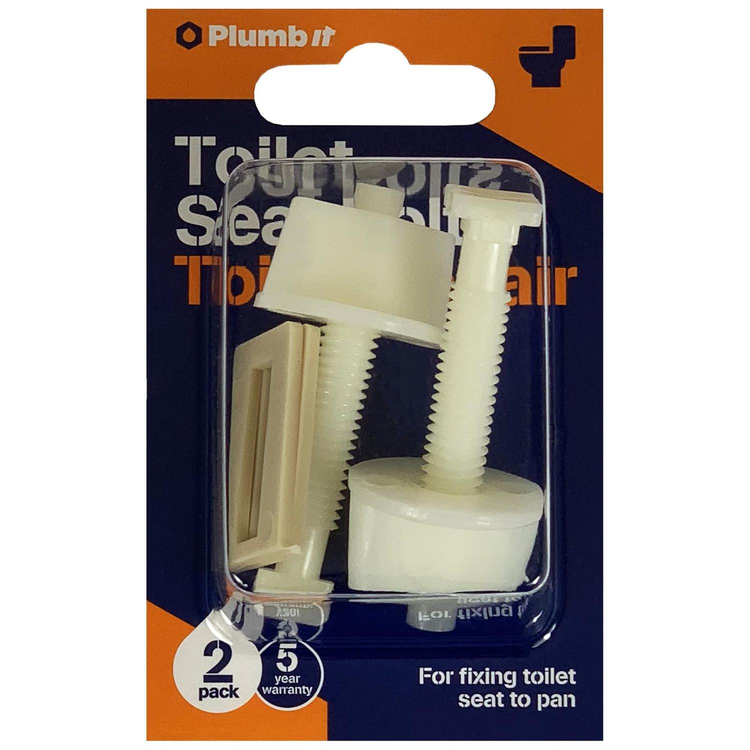 Plumb It Toilet Seat Bolts Plastic White Mitre10