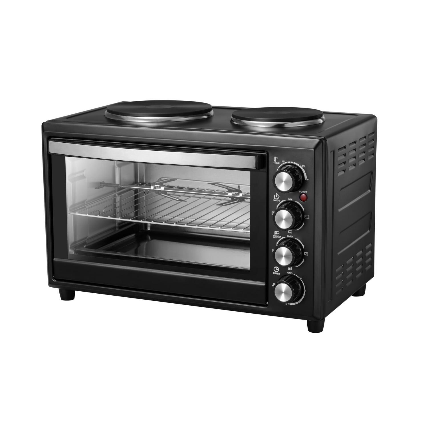 Sheffield 33 litre Mini Oven with HotplatesMatt Black Mitre10