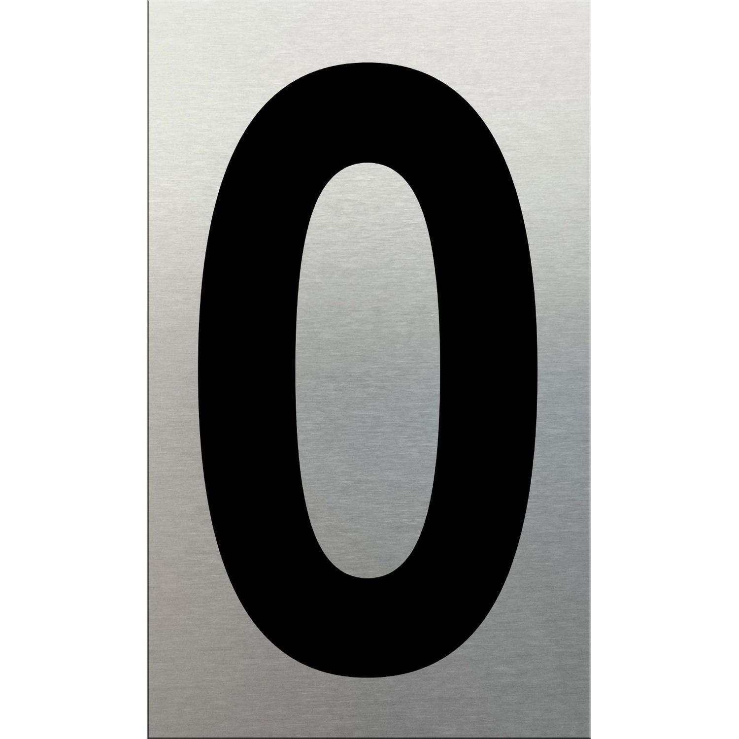 Markit Graphics, Letterbox Number 0 75mm Black on Silver