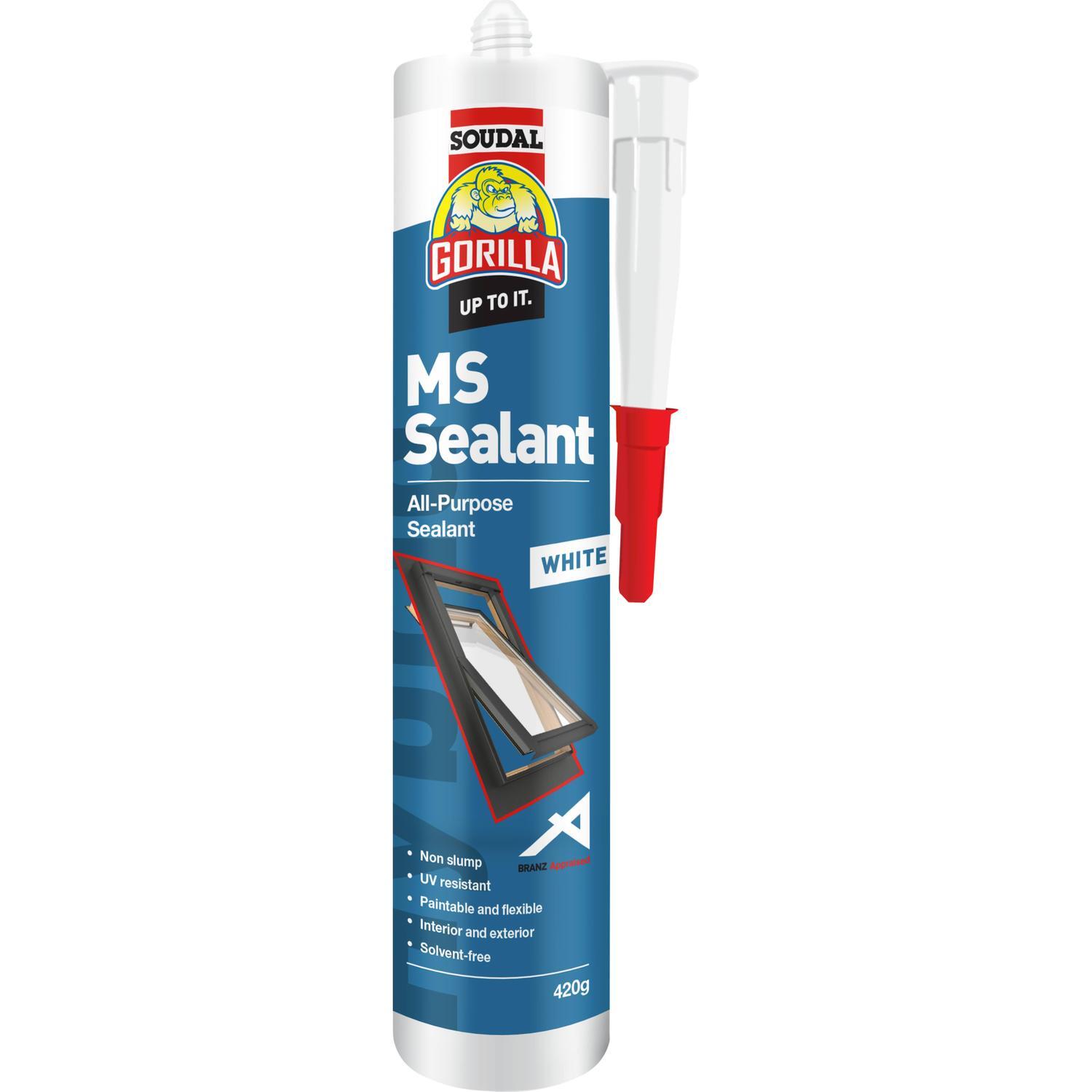 Gorilla MS Sealant and Adhesive 420g White Mitre10