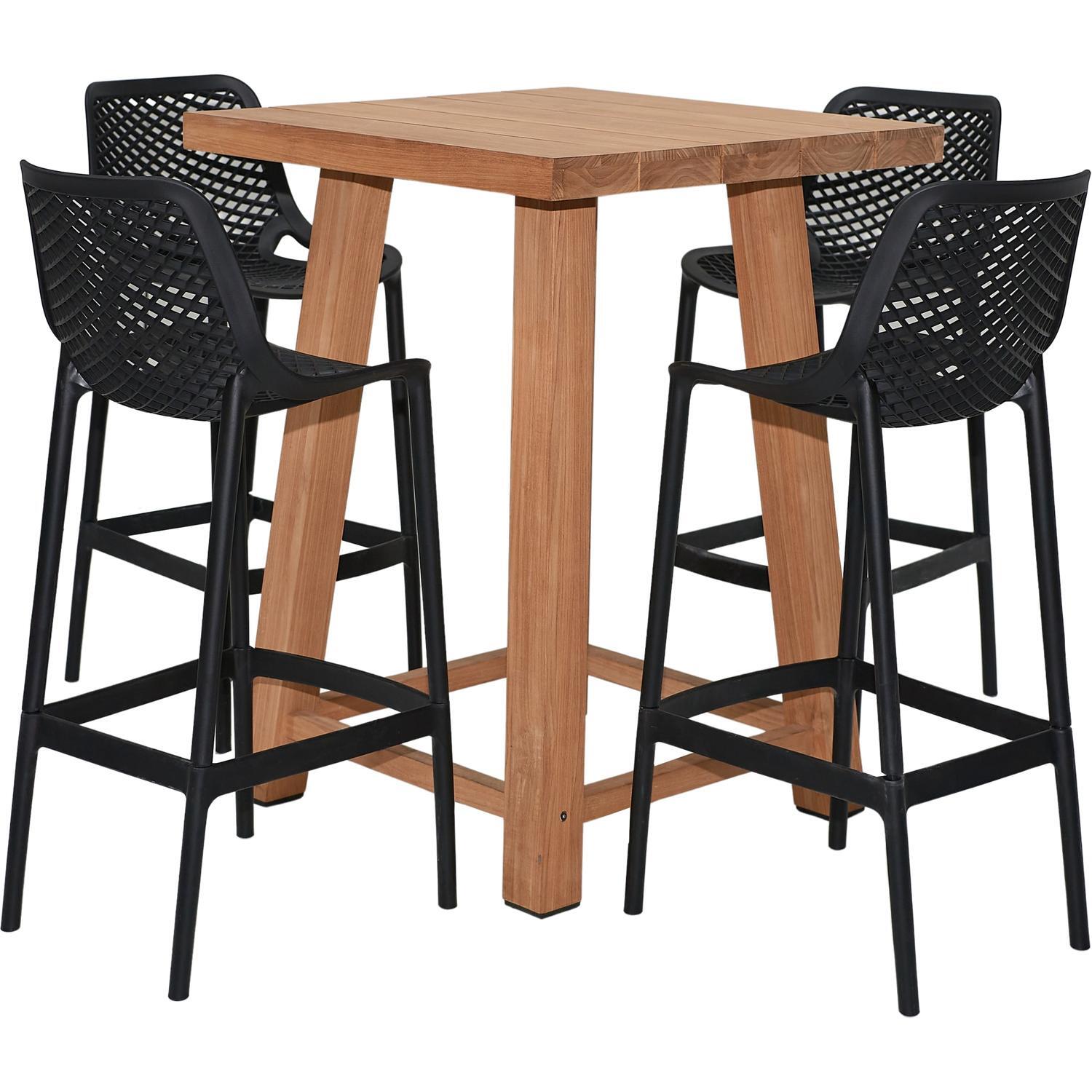 Nouveau | Milano Outdoor Bar Setting 5 Piece Vivid Madrid Bar Stools ...