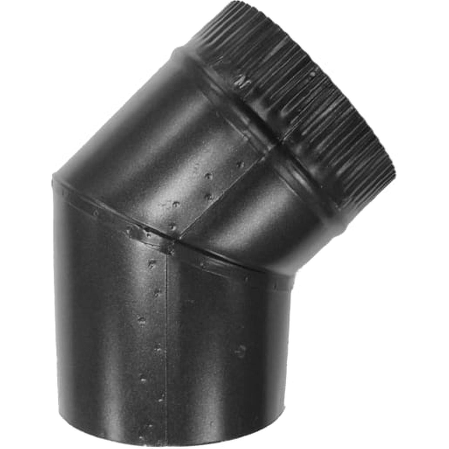 45 Degree Flue Bend for Open Flue Gas Fire Galaxy Black Mitre10