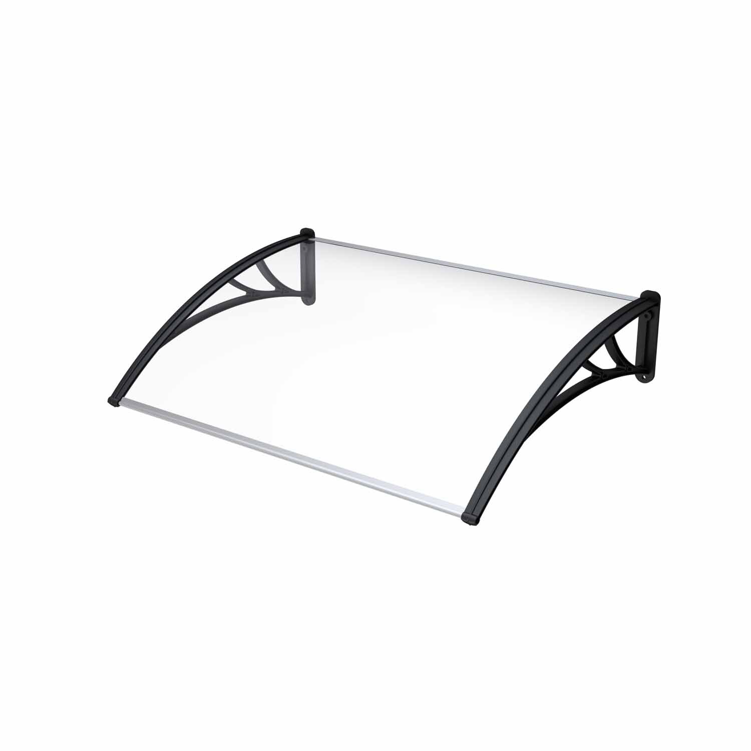 Nouveau Awning 1200 x 1000mm Black & Clear Mitre10