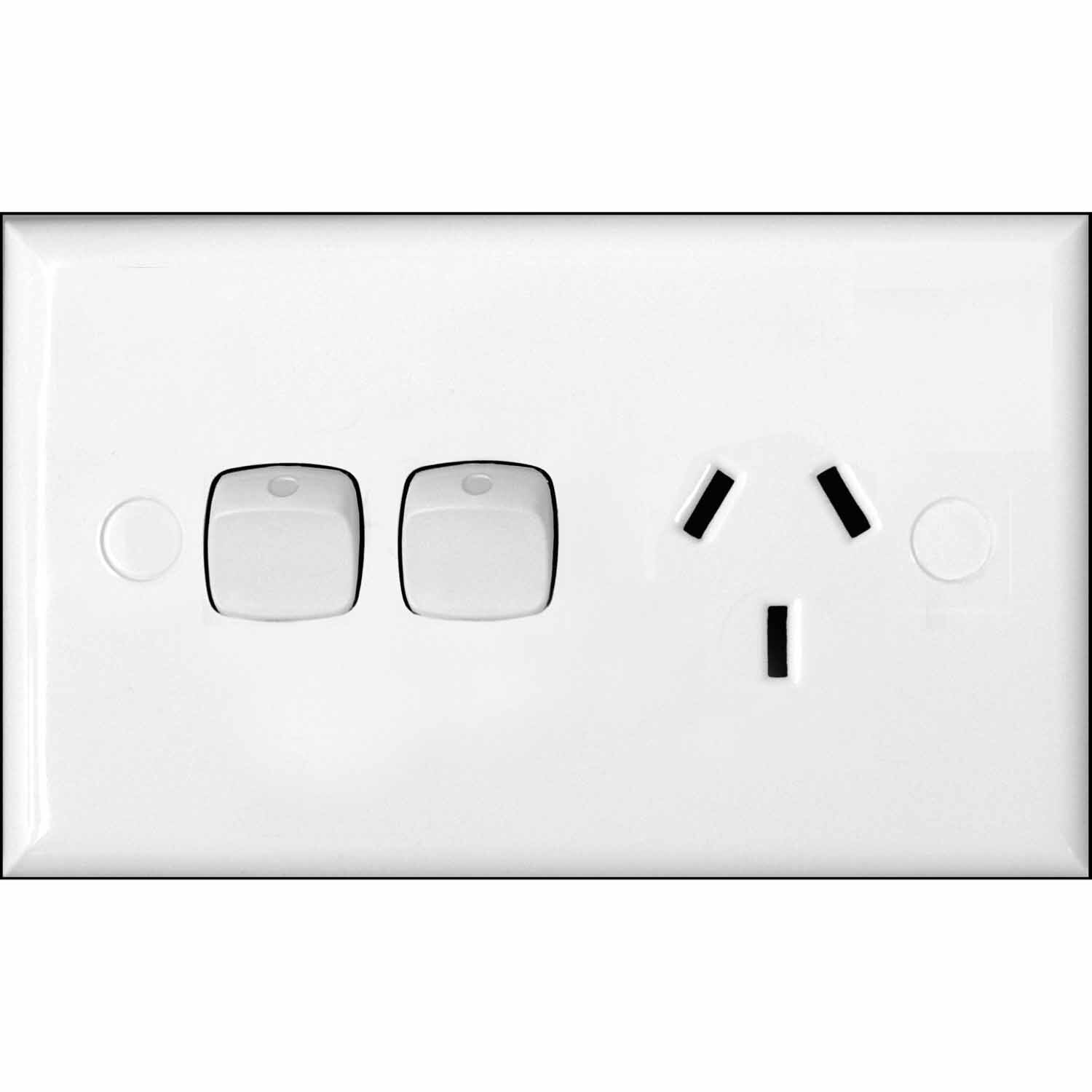 HPM Standard Single Powerpoint with Extra Switch 240 Volt White Mitre10