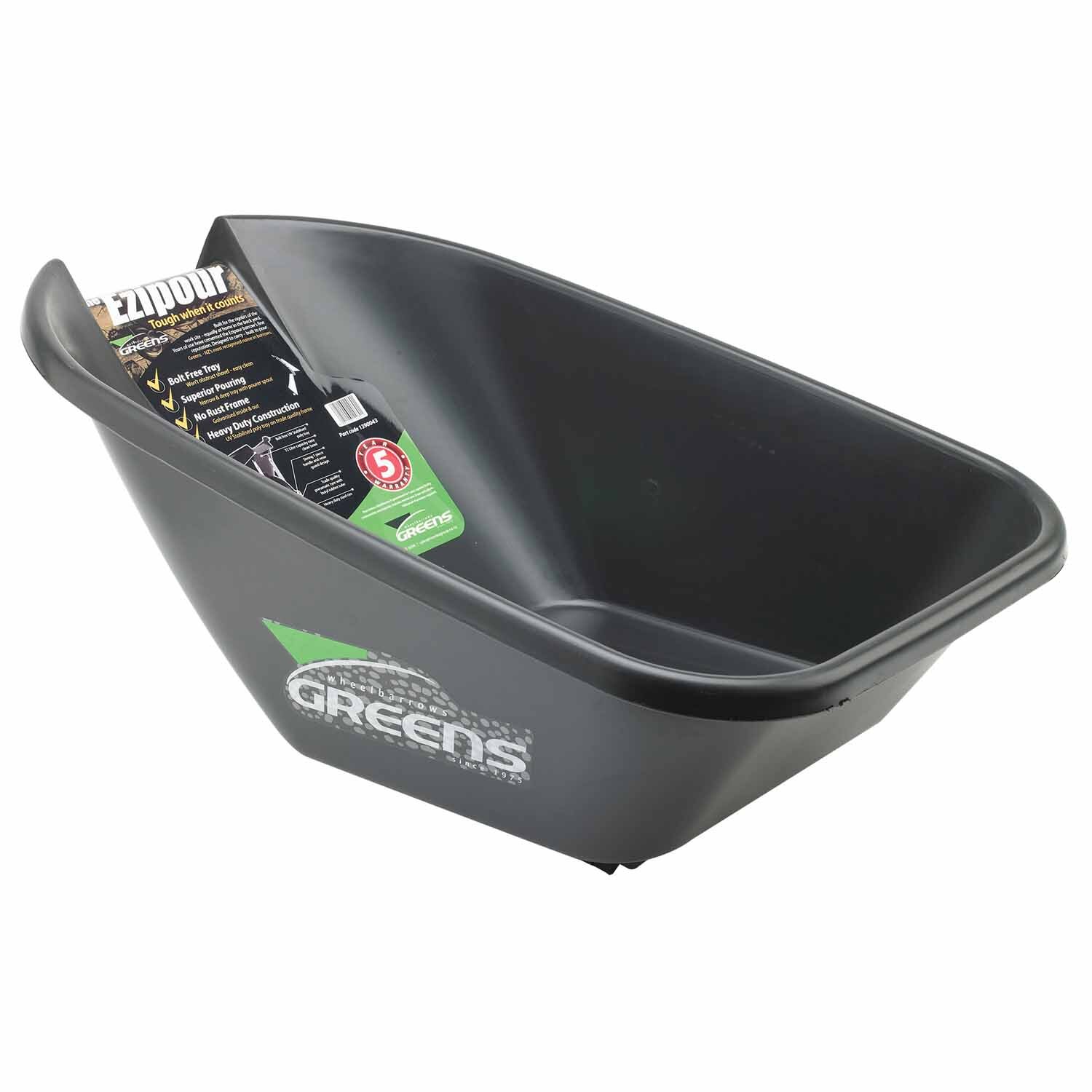 Greens Ezipour Wheelbarrow Tray Black Mitre10