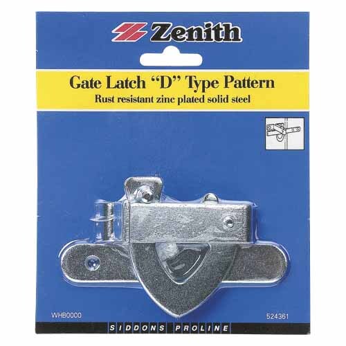 Zenith D Pattern Gate Latch Zinc Plated Mitre10
