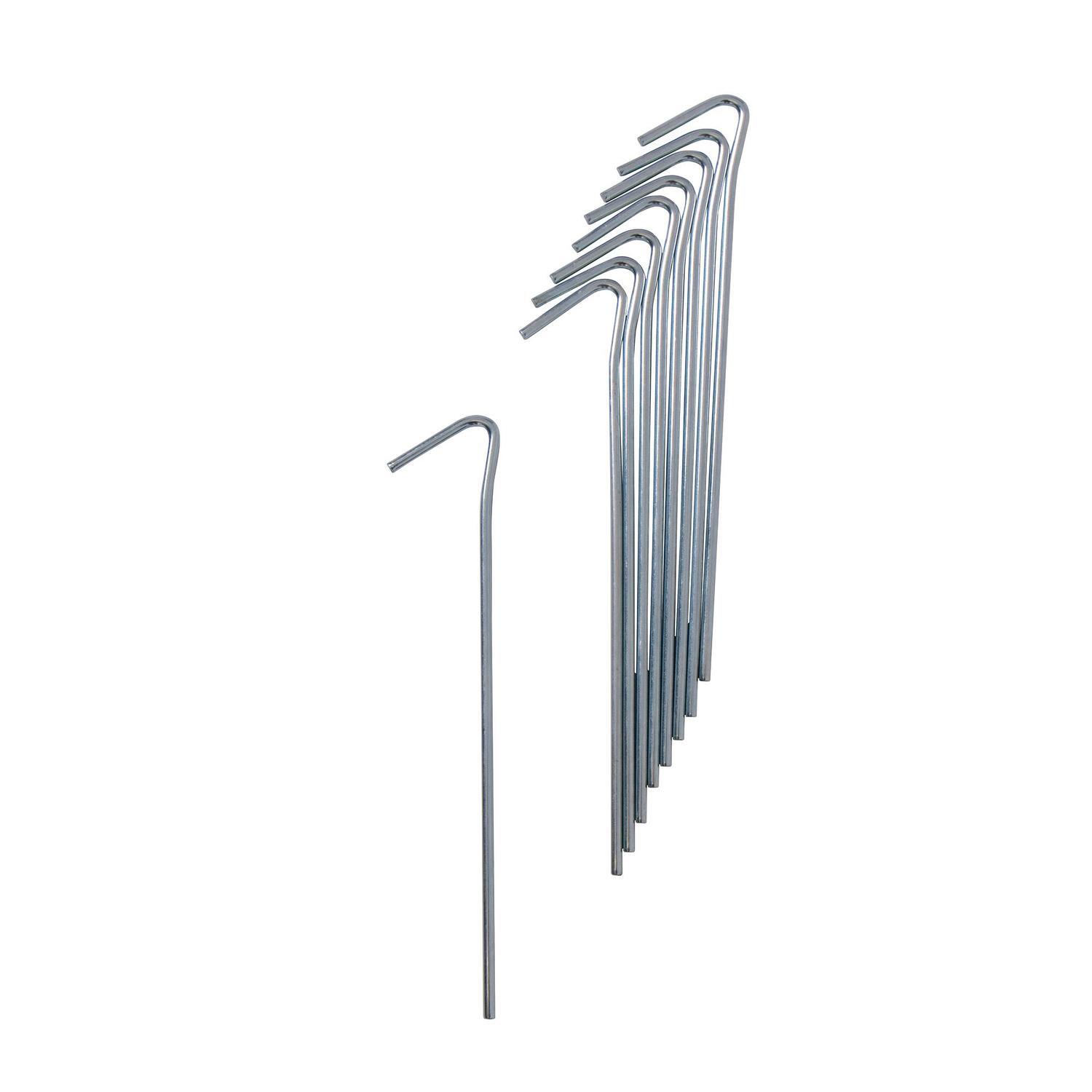 Kiwi Camping Steel Tent Pegs 200mm, pack of 10 Silver Mitre10