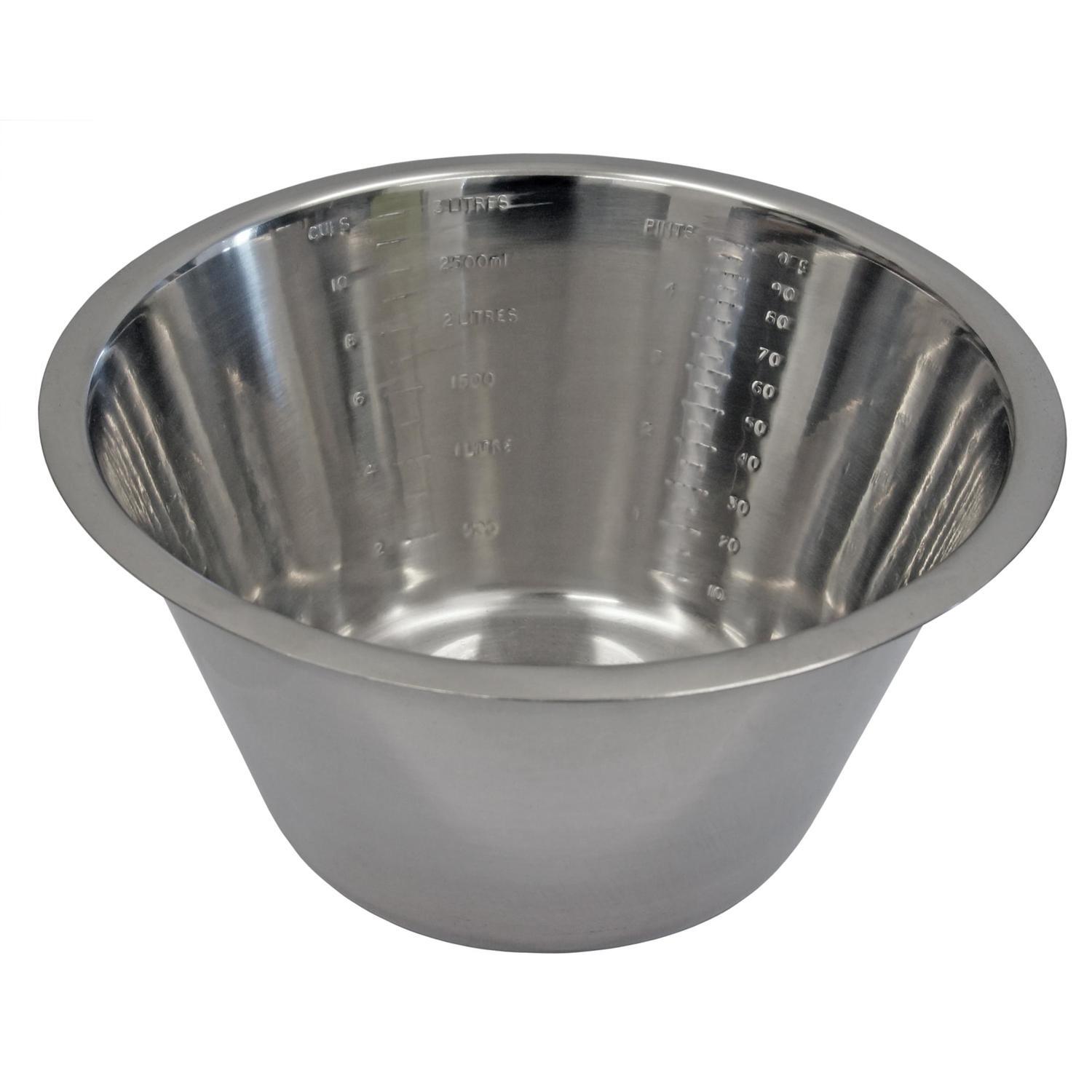 Standard Bowl Graduated Dia: 220mm; H: 120mm; 3.4 litre Stainless Steel ...