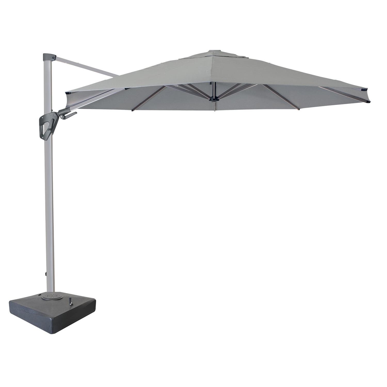 Nouveau | Anodised Cantilever Umbrella With Base | Mitre10