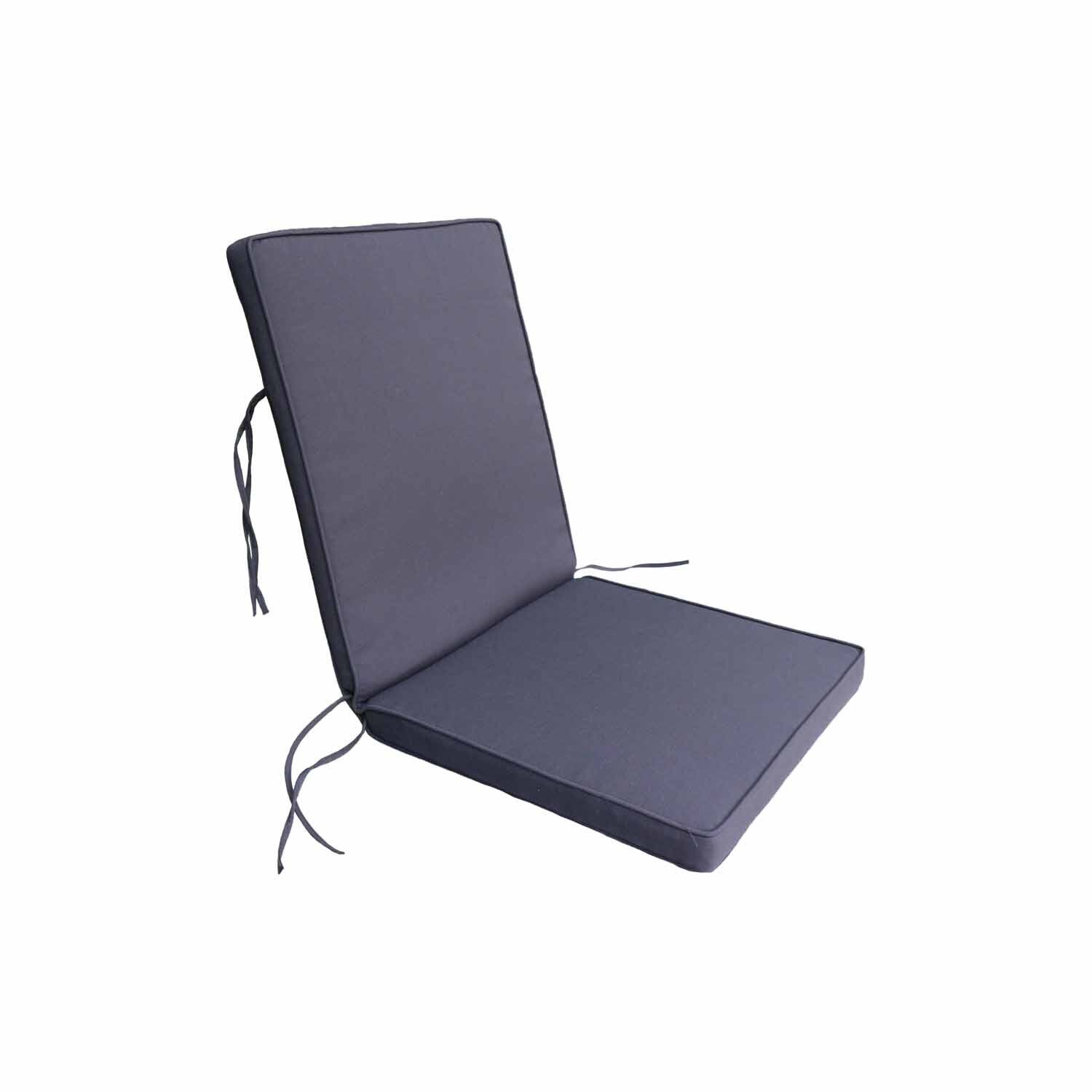 Nouveau Mid Back Outdoor Furniture Cushion 460 x 980mm Black Beauty