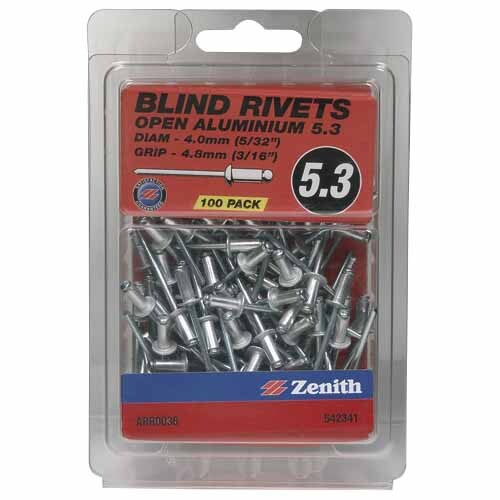 Zenith Blind Rivets 4mm/4.8mm 100 Pack Mitre10