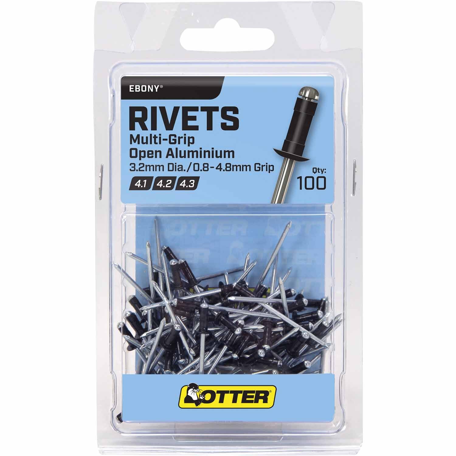 Otter Blind Rivets Aluminium Ebony Mitre10