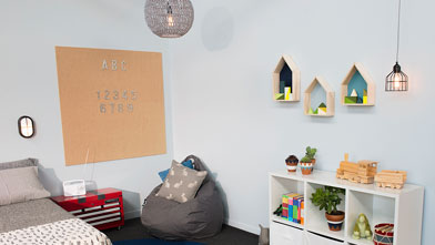 Create a playful kid's bedroom