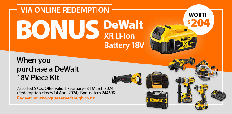 DeWalt XR Li Ion Battery 18 volt 5Ah Mitre10