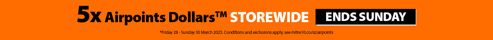 5x Airpoints Storewide Ends Sunday March 2025