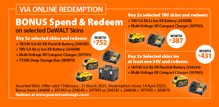  DeWALT REDEMPTION Massive Tool Mania ends 31 March 2025 