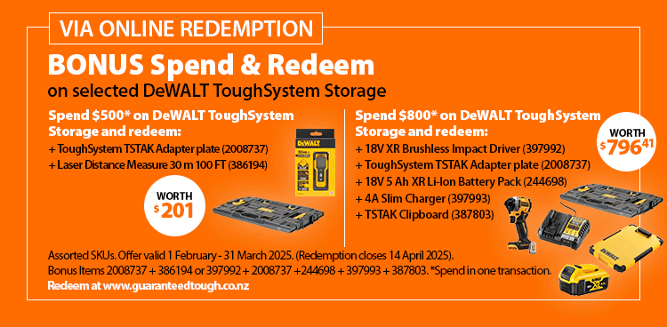  DeWALT REDEMPTION Massive Tool Mania ends 31 March 2025 