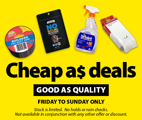 Cheap as deals good as quality Friday to Sunday only 